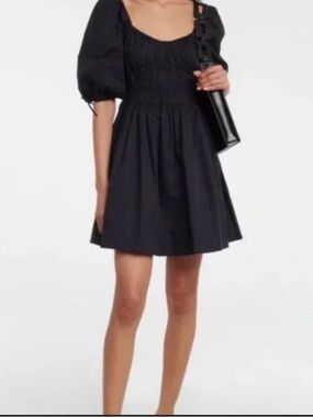 House of Harlow 1960 Puff Sleeve Cotton Poplin Mini dress